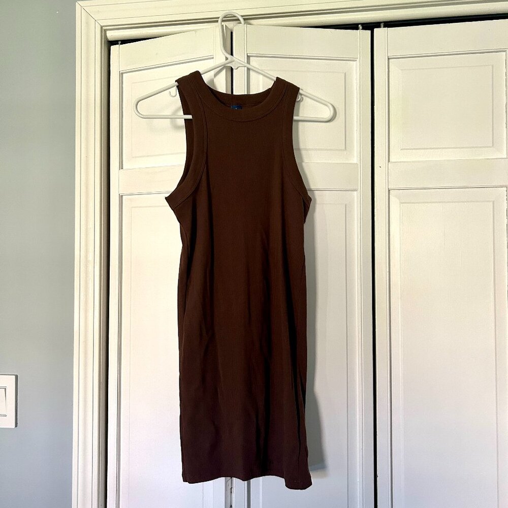 Old Navy Fitted Rib-Knit Mini Dress in Peppercorn (Brown)